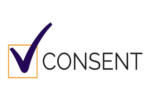 Consent.  To the left, a checkbox with a big checkmark.